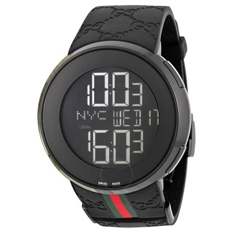 black gucci digital watch replica|second hand men's gucci watches.